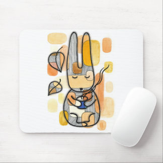 Tapis de souris lapin d'automne confortable
