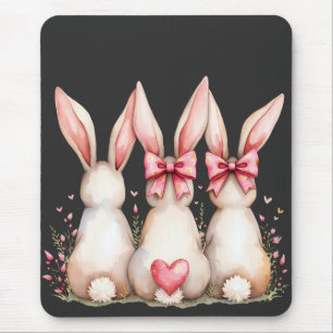 Tapis De Souris Lapin de coton floral Coquette Lapin de fond Rabbi