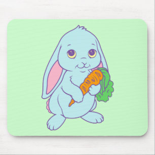 Tapis De Souris Lapin de dessin animé mignon kawaii Carotte