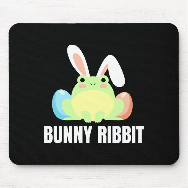 Tapis De Souris Lapin de grenouille de Pâques Ribbit Conception am (Devant)