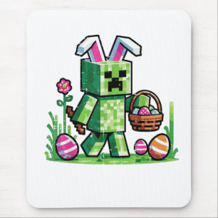 Tapis De Souris Lapin de jeu pixel de Pâques Chasse aux œufs