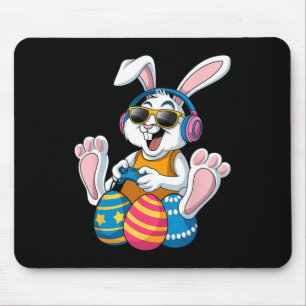 Tapis De Souris Lapin de jour de Pâques Joueur Drôle de jeux vidéo