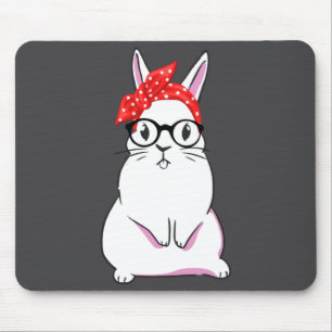 Tapis De Souris Lapin de Pâques heureux Bandeau de tête de lapin a
