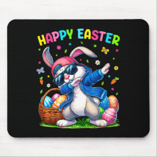 Tapis De Souris Lapin de Pâques heureux faisant le dab Funny Day d