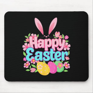 Tapis De Souris Lapin de Pâques heureux tenue de Pâques Nid d'oeuf