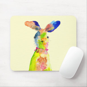 Tapis De Souris Lapin de Pâques mignon art aquarelle