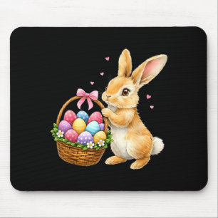 Tapis De Souris Lapin de Pâques oeufs panier lapin mignon hommes