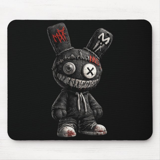Tapis De Souris Lapin Effrayant Horreur Gothique Grunge Emo Esthét (Devant)