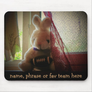 Tapis De Souris Lapin en peluche Foot avec votre phrase