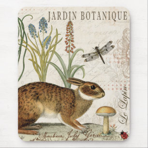 Tapis De Souris Lapin français vintage moderne de jardin