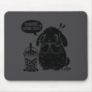 Tapis De Souris Lapin Holland Lop Et Bubble Tea Drôle De Lapin Bul