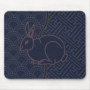 Tapis De Souris lapin japonais sashiko 2