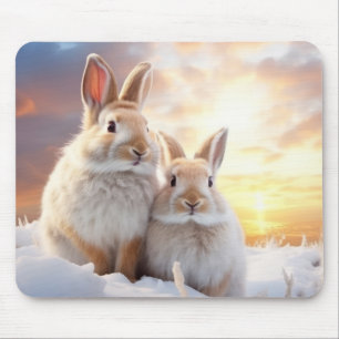 Tapis De Souris Lapin Lapin Animal Faune Wilderness Coloré