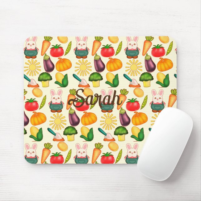 Tapis De Souris Lapin Lapin Farmer de légumes (Avec souris)