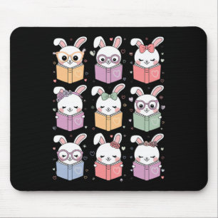 Tapis De Souris Lapin Mignon Lisant Un Livre Pâques Lapin Professe
