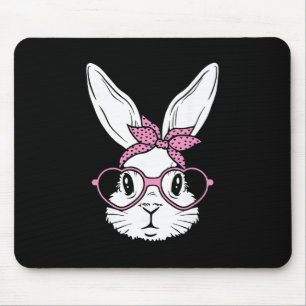 Tapis De Souris Lapin Mignon Visage De Lapin Avec Gles De Coeur Nd