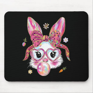 Tapis De Souris Lapin Mignon Visage de Lapin Joyeuse Fête de Pâque