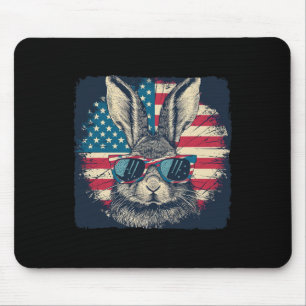 Tapis De Souris Lapin Patriot Américain 4 juillet Auteur De Cadeau