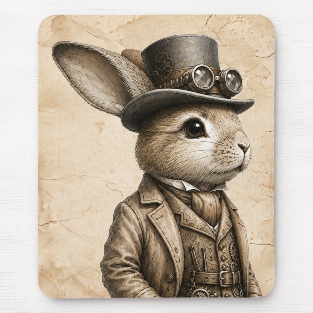 Tapis De Souris Lapin Steampunk  (Devant)