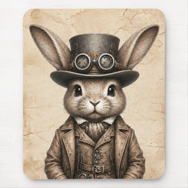 Tapis De Souris Lapin Steampunk  (Devant)