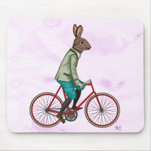 Tapis De Souris Lapin sur le vélo 3