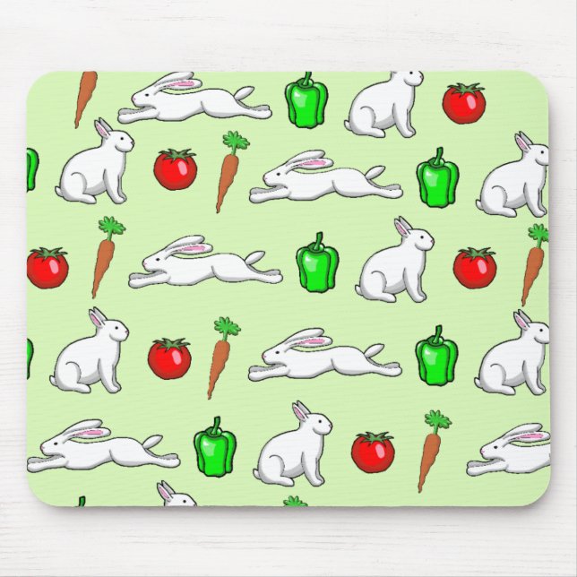 Tapis De Souris Lapins dans le jardin végétal (Devant)
