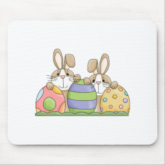 Tapis De Souris lapins de pâques et oeufs
