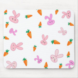 Tapis De Souris Lapins et carottes Mousepad de Handrawn