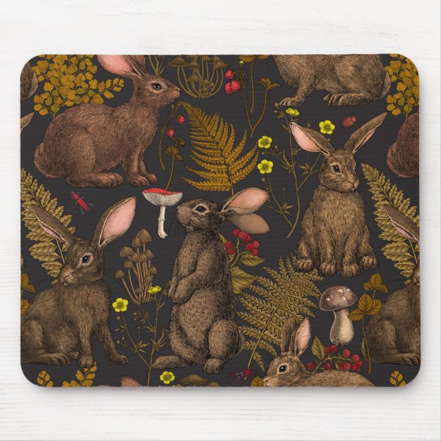 Tapis De Souris Lapins et la flore boisée Souris (Devant)