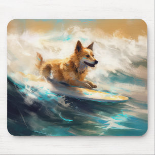 Tapis De Souris Lapphund Plage Finlandaise Plage Surf Peinture