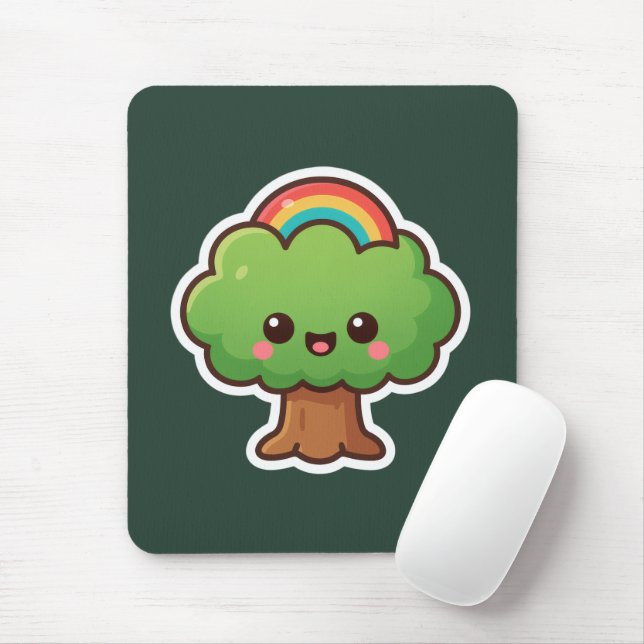 Tapis De Souris L'arbre convivial Kawaii (Avec souris)