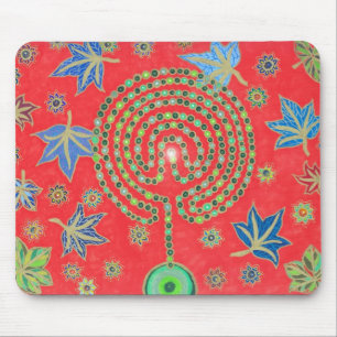 Tapis De Souris L'arbre de la vie labyrinthique Mousepad