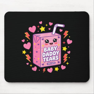 Tapis De Souris Larmes de papa bébé Kawaii Boîte de jus Mignon Drô