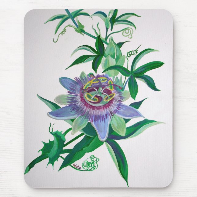 Tapis De Souris L'art botanique des fleurs de passion (Devant)