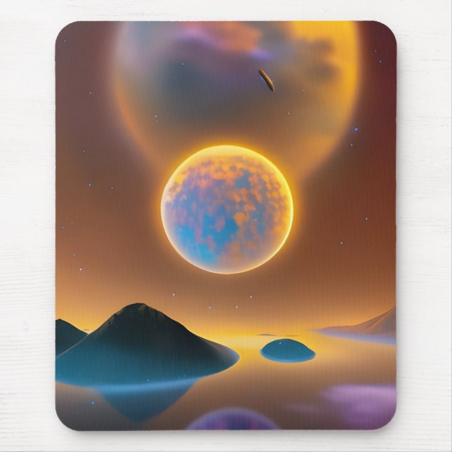 Tapis De Souris L'art paysagère de la lune (Devant)