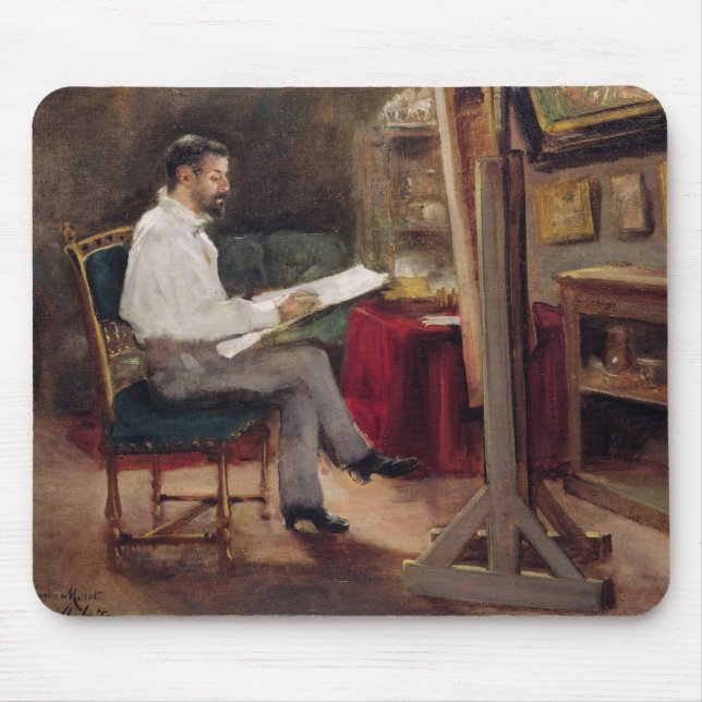 Tapis De Souris L'artiste Morot dans son studio, c.1874 (Devant)