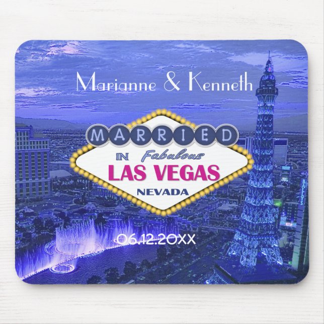 Tapis De Souris Las Vegas Mariage Keepsaké Mousepad (Devant)