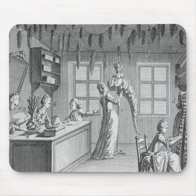Tapis De Souris L'atelier d'une couturière, illustration de Th (Devant)