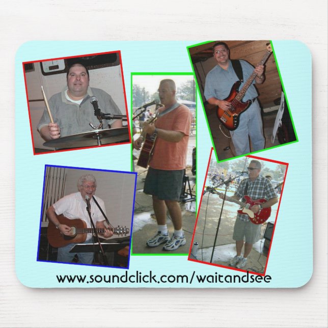 Tapis De Souris L'ATTENTE bleue ET VOIENT Mousepad (Devant)