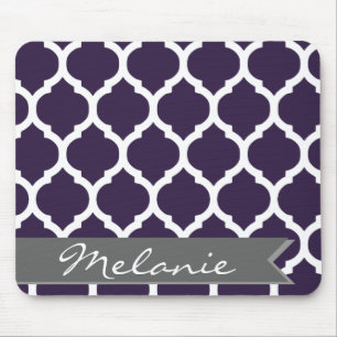 Tapis De Souris Lattice & bannière marocaine gris foncé