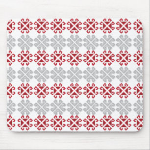 Tapis De Souris Latvian red and gray geometric Moon cross