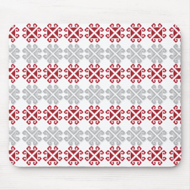 Tapis De Souris Latvian red and gray geometric Moon cross (Devant)