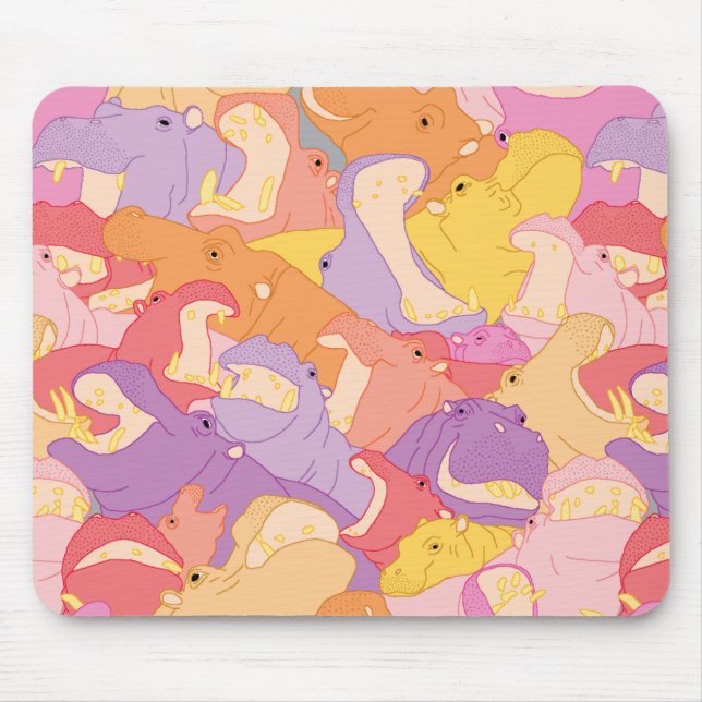Tapis De Souris Laughing Hippos - warm colours (Devant)