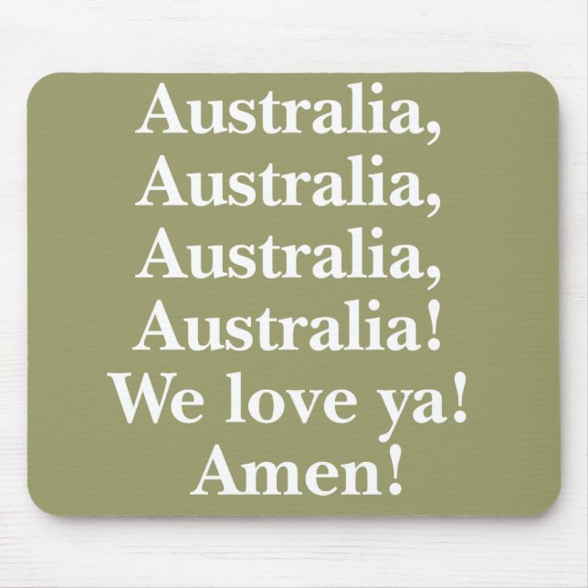 Tapis De Souris L'Australie nous vous aimons Mousepad (Devant)