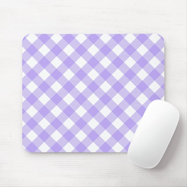 Tapis De Souris Lavande et Plaid blanc (Avec souris)