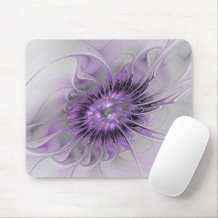 Tapis De Souris Lavande Fleur Dream Moderne Abstrait Fractal Art
