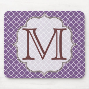 Tapis De Souris Lavande Quarterfoil Latti Monogramme Panier