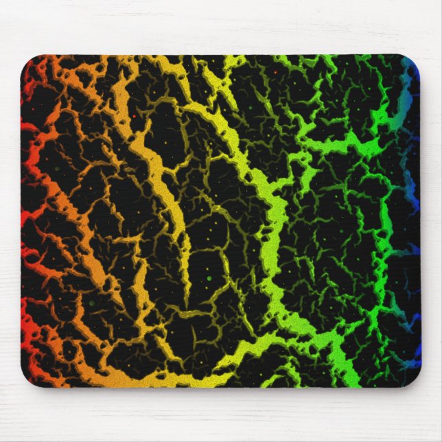 Tapis De Souris Lave de l'espace craqué - Rainbow ROYGB (Devant)