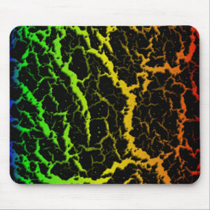 Tapis De Souris Lave de l'espace fissuré - BGYOR arc-en-ciel