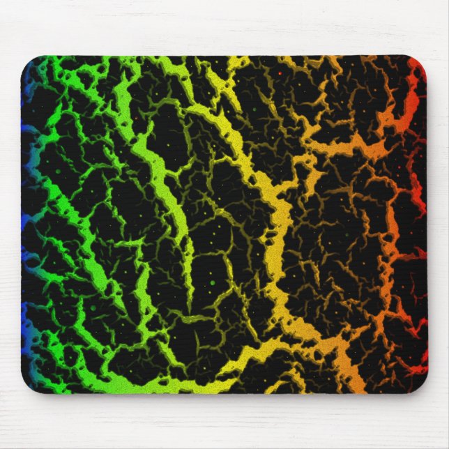 Tapis De Souris Lave de l'espace fissuré - BGYOR arc-en-ciel (Devant)